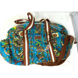 Sakroots Turquoise Owl Multicolor Duffle Bag Canvas Read Desc.